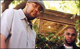 Gift of Gab (left) ditches best bud Chief Xcel (right) for tonight's solo show at the Paradise.